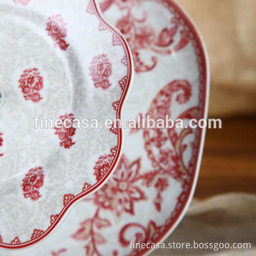 Elegant Style Fine White Ceramic 3 tier plate stand